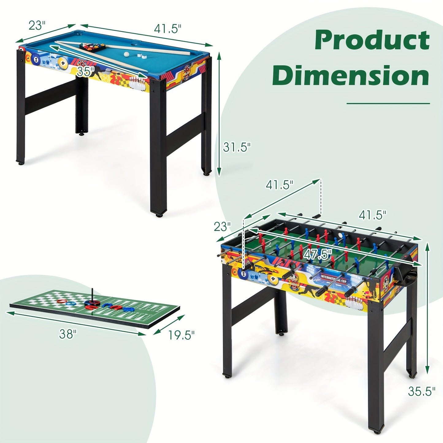 GameHub™ 12-in-1 Ultimate Table Set – Versatile Combo with Foosball, Air Hockey, Pool, Ping Pong & More