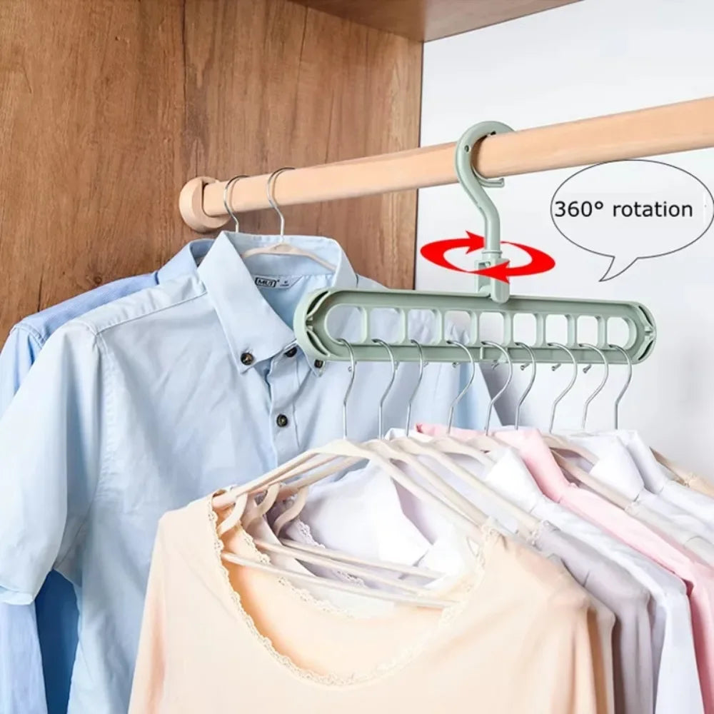 Slim Hang - 5pcs 9-hole wardrobe storage rack
