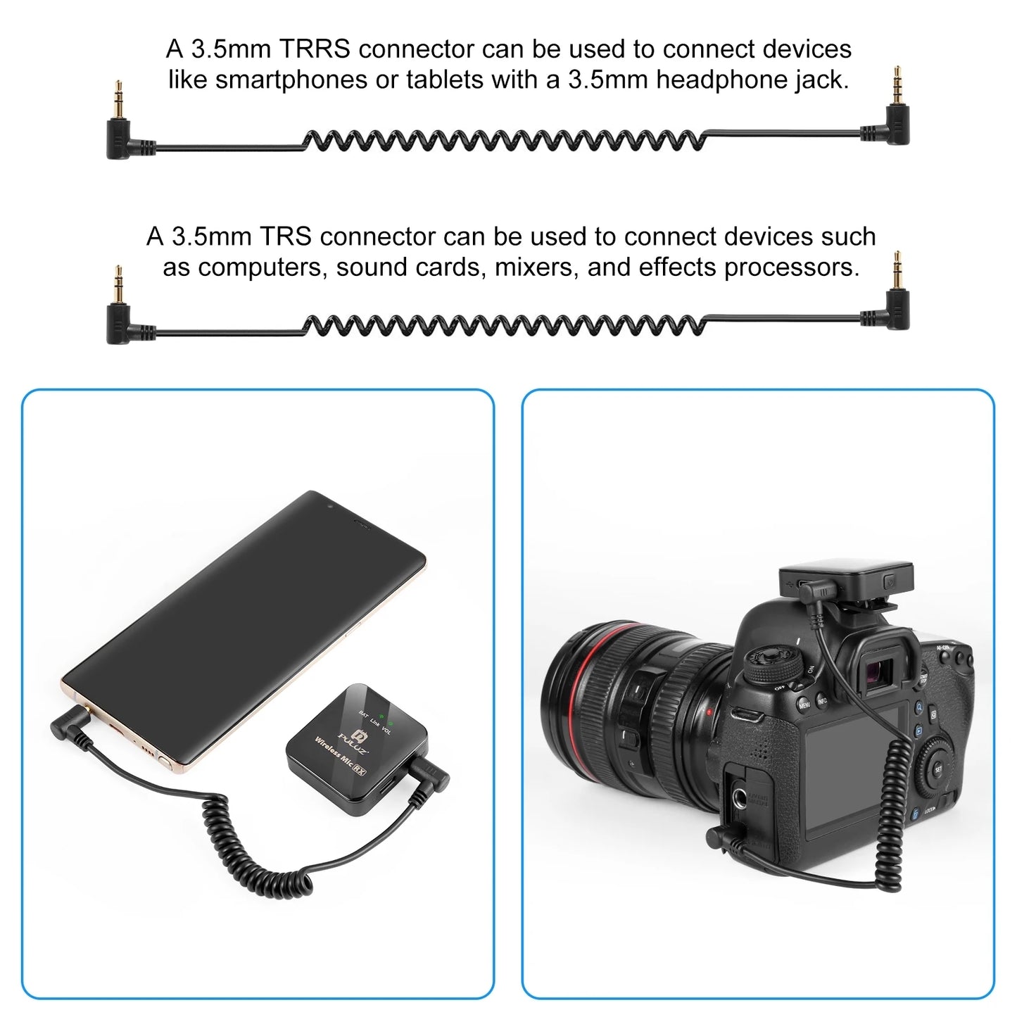 PULUZ Wireless Lavalier Mic โ Clip-On Microphone (iPhone/Android/DSLR Compatible)