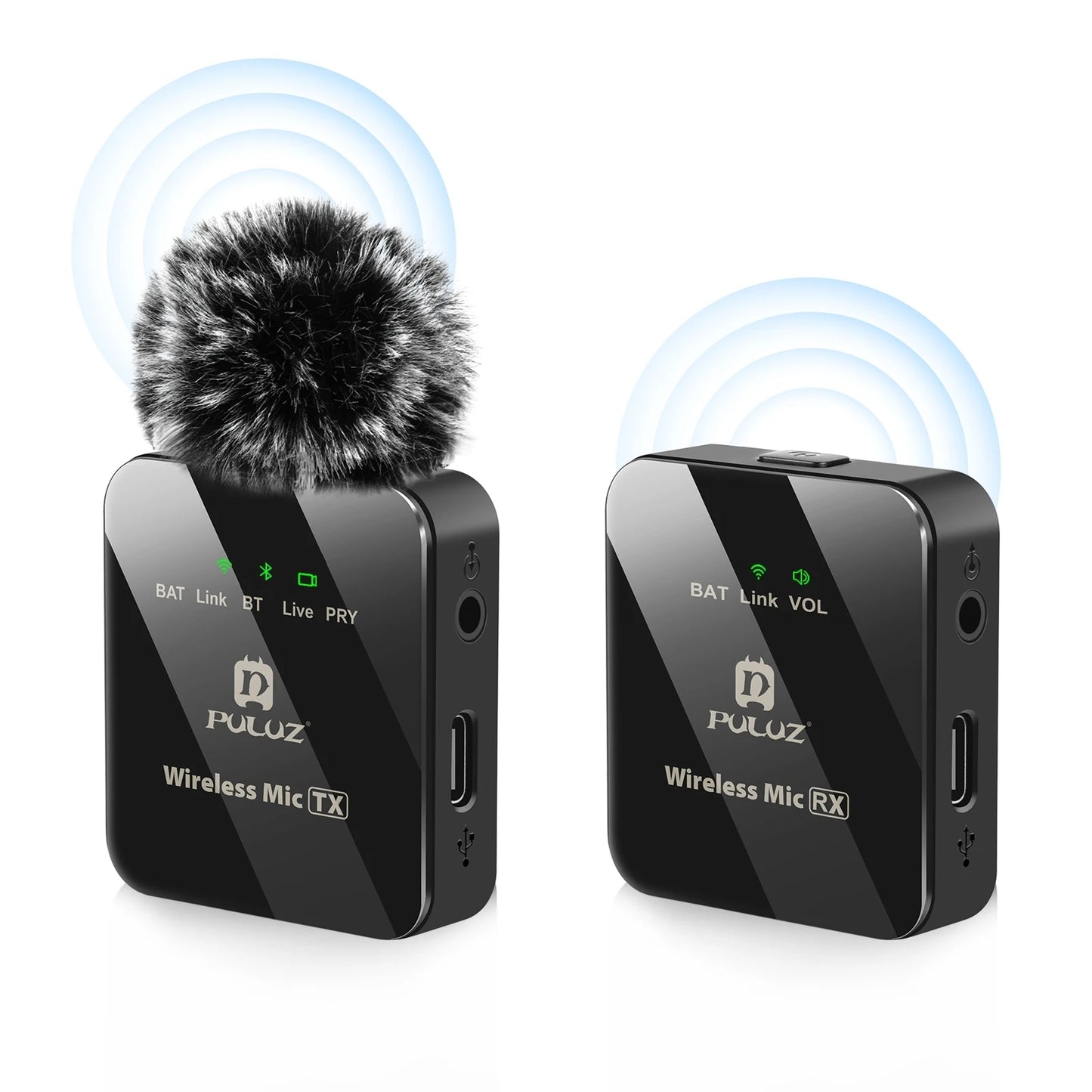 PULUZ Wireless Lavalier Mic โ Clip-On Microphone (iPhone/Android/DSLR Compatible)