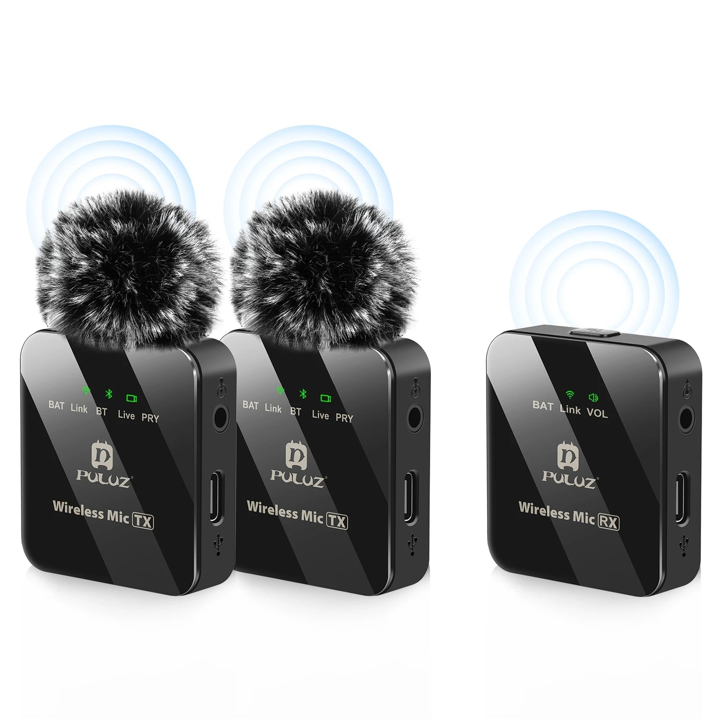 PULUZ Wireless Lavalier Mic โ Clip-On Microphone (iPhone/Android/DSLR Compatible)