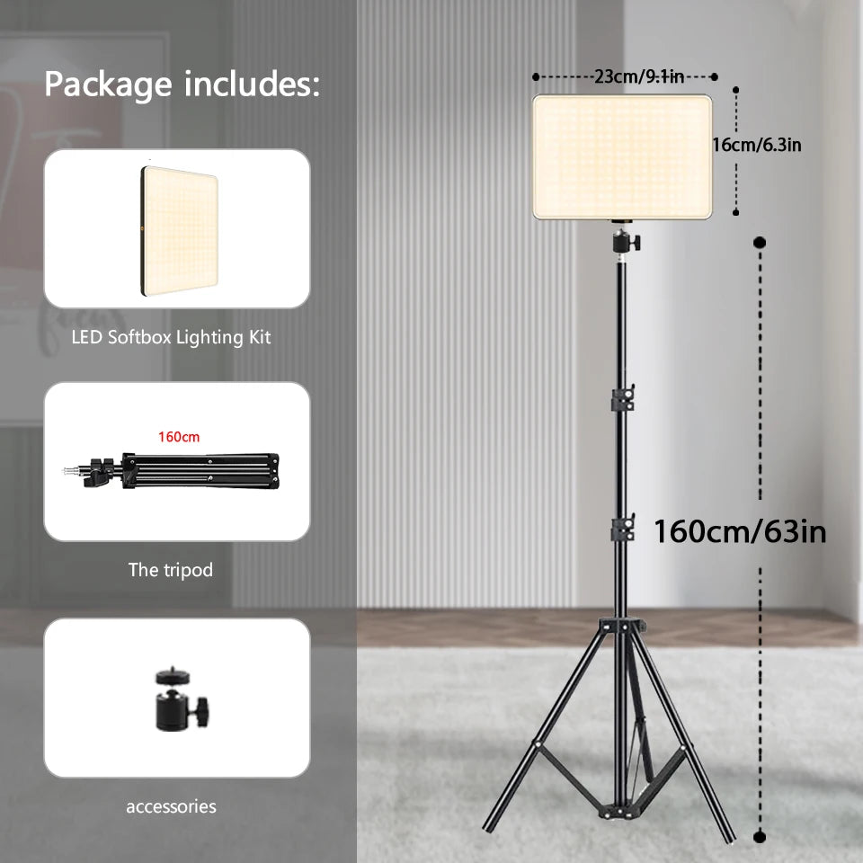 GlowStream™ LED Video Light – Adjustable Conference & Streaming Light with Tripod for TikTok, Zoom, & Photography