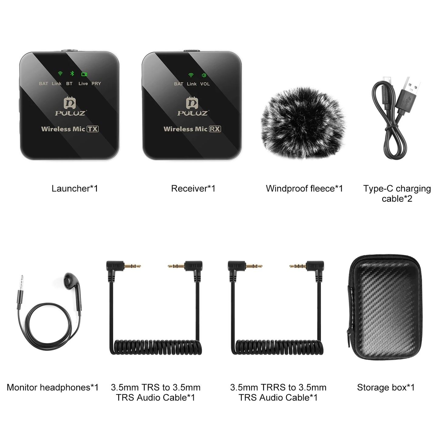 PULUZ Wireless Lavalier Mic โ Clip-On Microphone (iPhone/Android/DSLR Compatible)