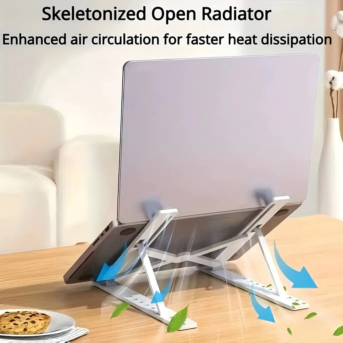 Folding Portable Laptop Stand with 7 Height Settings & Ventilation Support