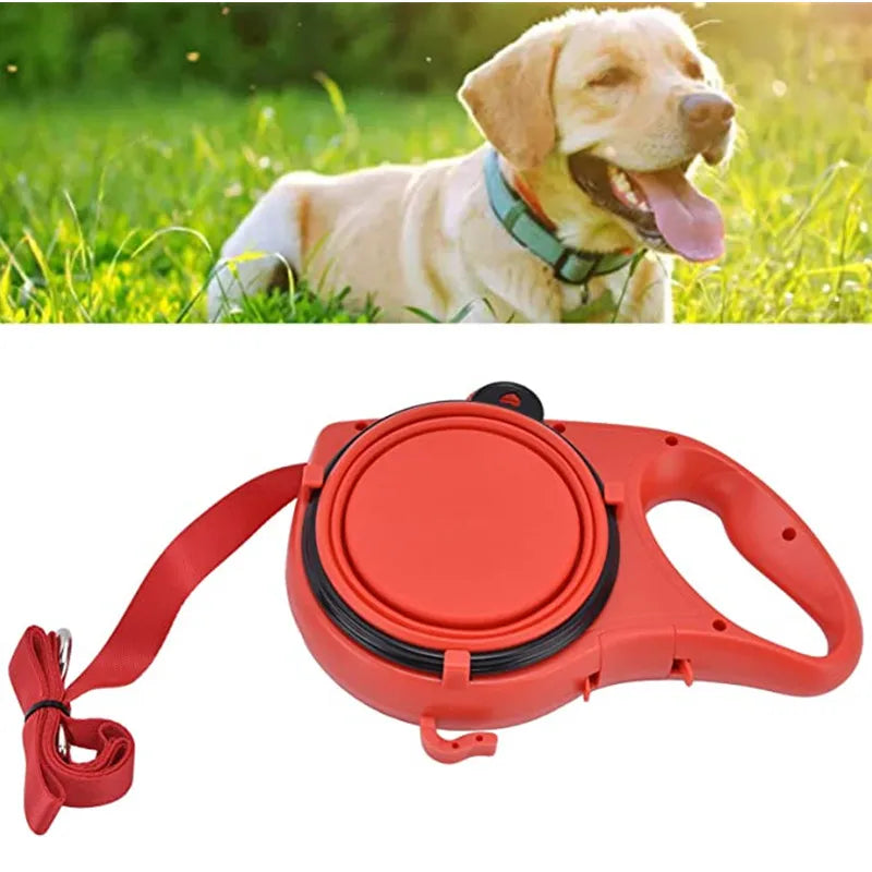 4-in-1 Pet Leash For Walking – Water, Bowl & Waste Bag Ready