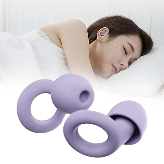 Reusable Noise-Canceling Ear Plugs – Waterproof Silicone Earplugs for Sleeping, Travel, Swimming & Noise Reduction (1 Pair)