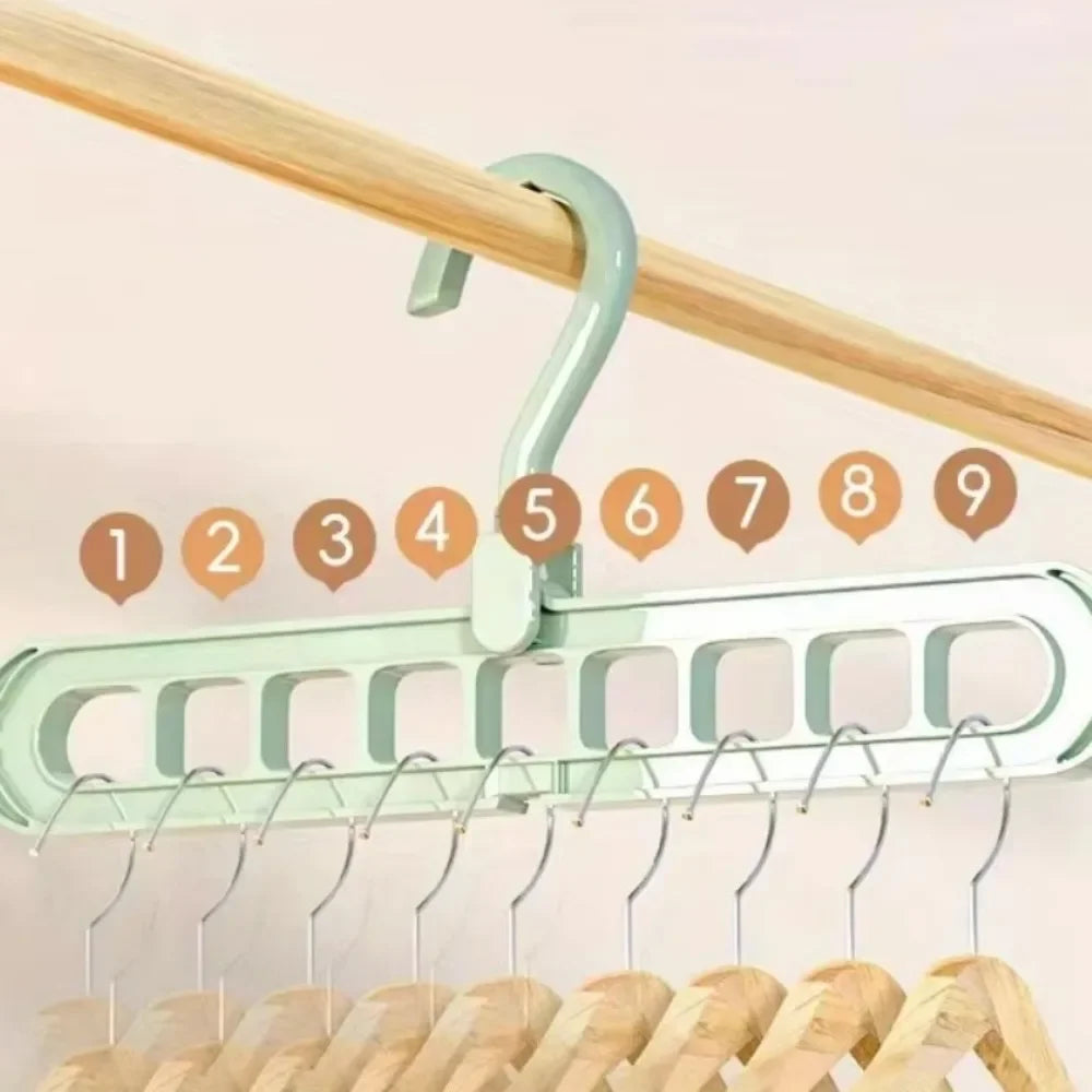 Slim Hang - 5pcs 9-hole wardrobe storage rack