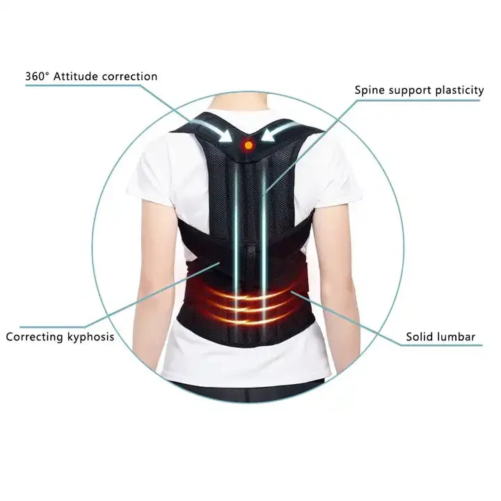 PostureAlign™ Dual Support Back Brace – Full Spine & Shoulder Corrector for Pain Relief & Posture Improvement