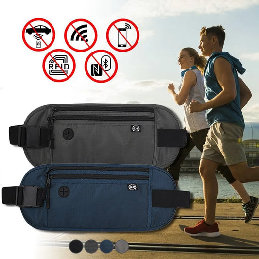 RFID-Blocking Waterproof Travel Waist Bag – Outdoor Fanny Pack & Passport Holder