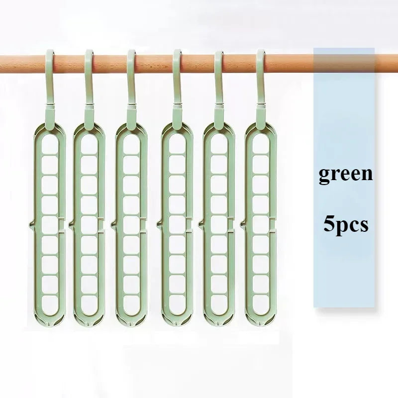 Slim Hang - 5pcs 9-hole wardrobe storage rack