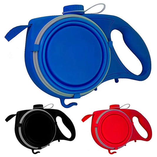 4-in-1 Pet Leash For Walking – Water, Bowl & Waste Bag Ready