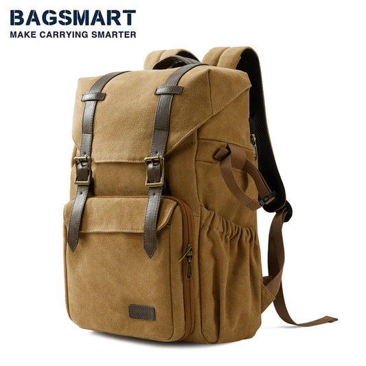 BAGSMART CreatorPro Camera Backpack – Stylish Waterproof DSLR Bag with Tripod Strap & 15” Laptop Sleeve