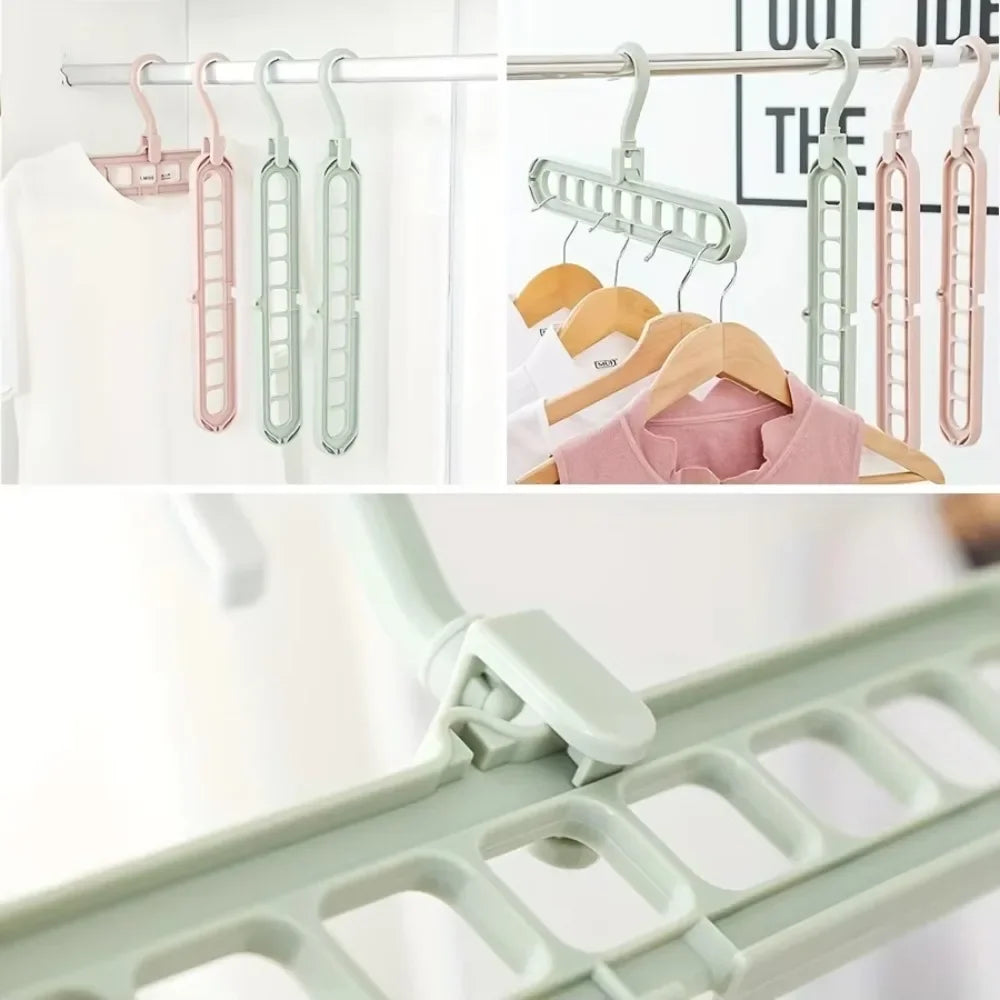 Slim Hang - 5pcs 9-hole wardrobe storage rack