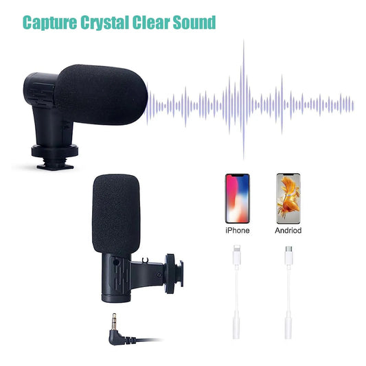 Smartphone Vlogging Kit for iPhone/Android with Tripod Mini Microphone And LED Light