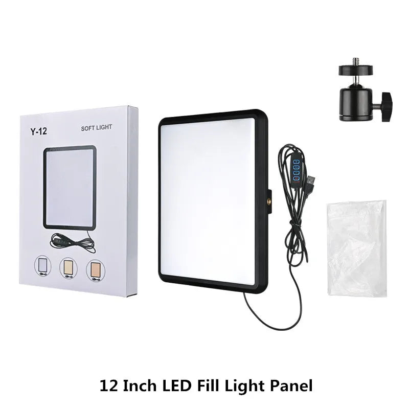 GlowFrame LED Light Panel Kit – 8"/12" Dimmable Video Light with Tripod for YouTube, Live Streaming & Studio Shoots
