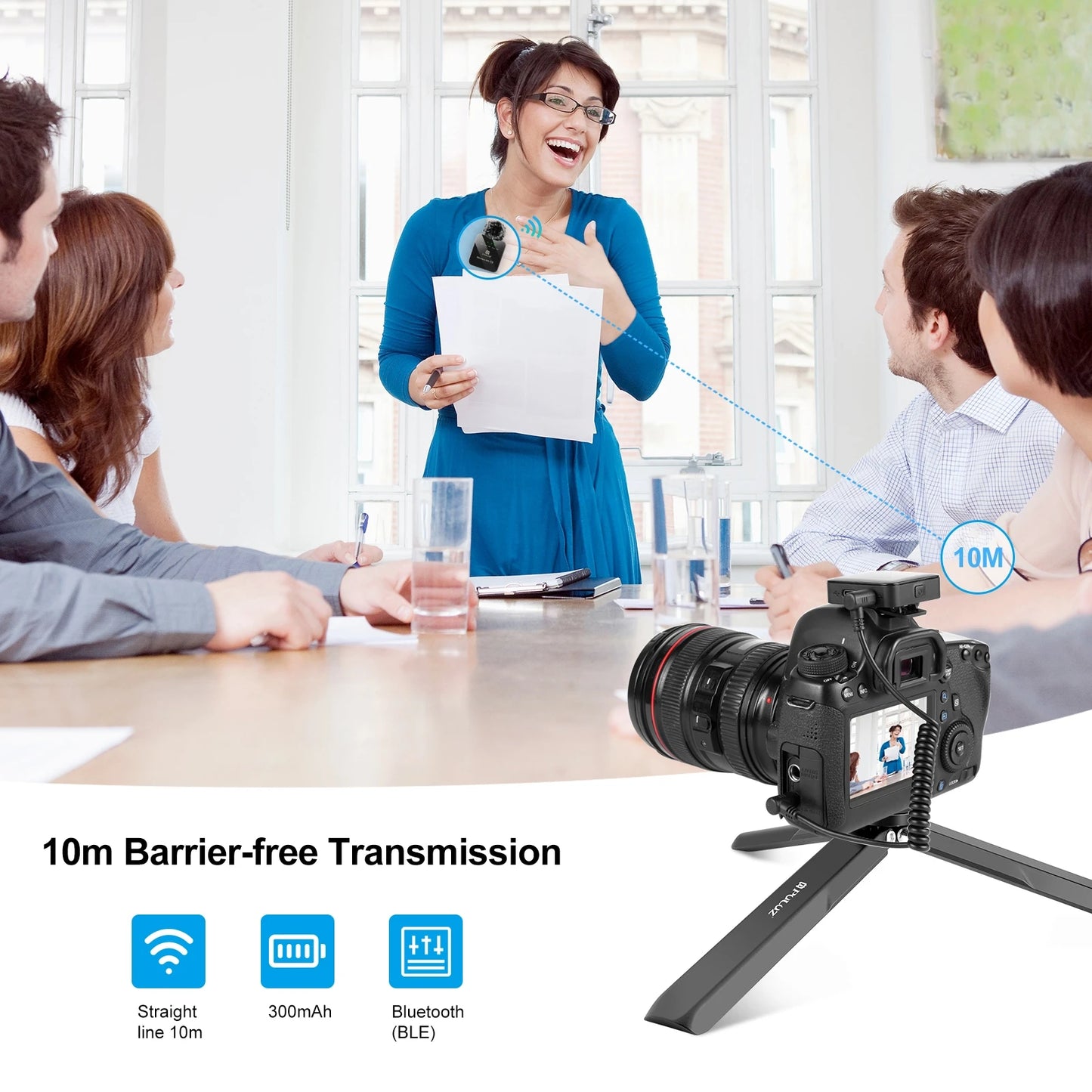 PULUZ Wireless Lavalier Mic โ Clip-On Microphone (iPhone/Android/DSLR Compatible)
