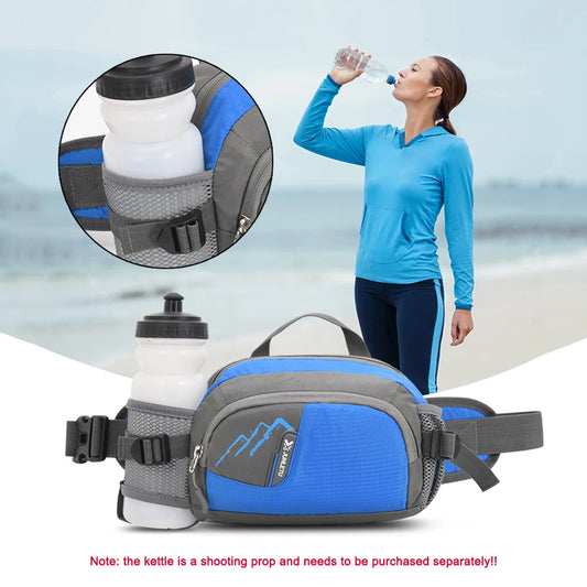 HydroStride™ Waterproof Running Belt with Bottle Holder – Lightweight Fanny Pack for Jogging, Hiking & Cycling