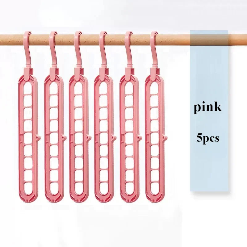 Slim Hang - 5pcs 9-hole wardrobe storage rack
