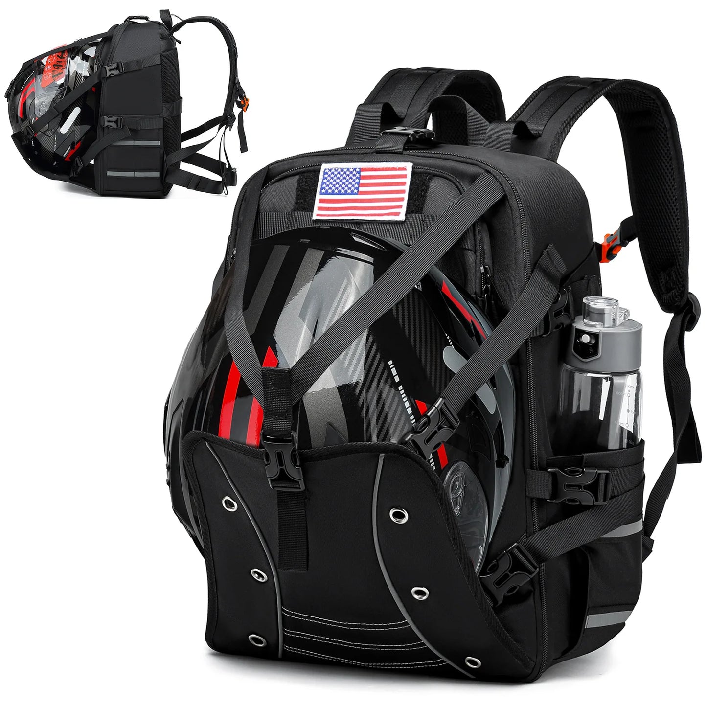 RiderVault™ Moto Helmet Backpack – Waterproof Large-Capacity Racing & Travel Gear Bag