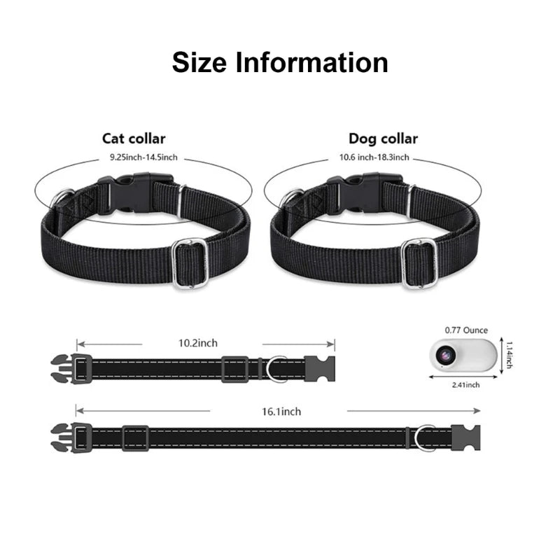 Pet Camera Collar - Outdoor Monitoring & Training Dog Camera with Wide Angle Lens
