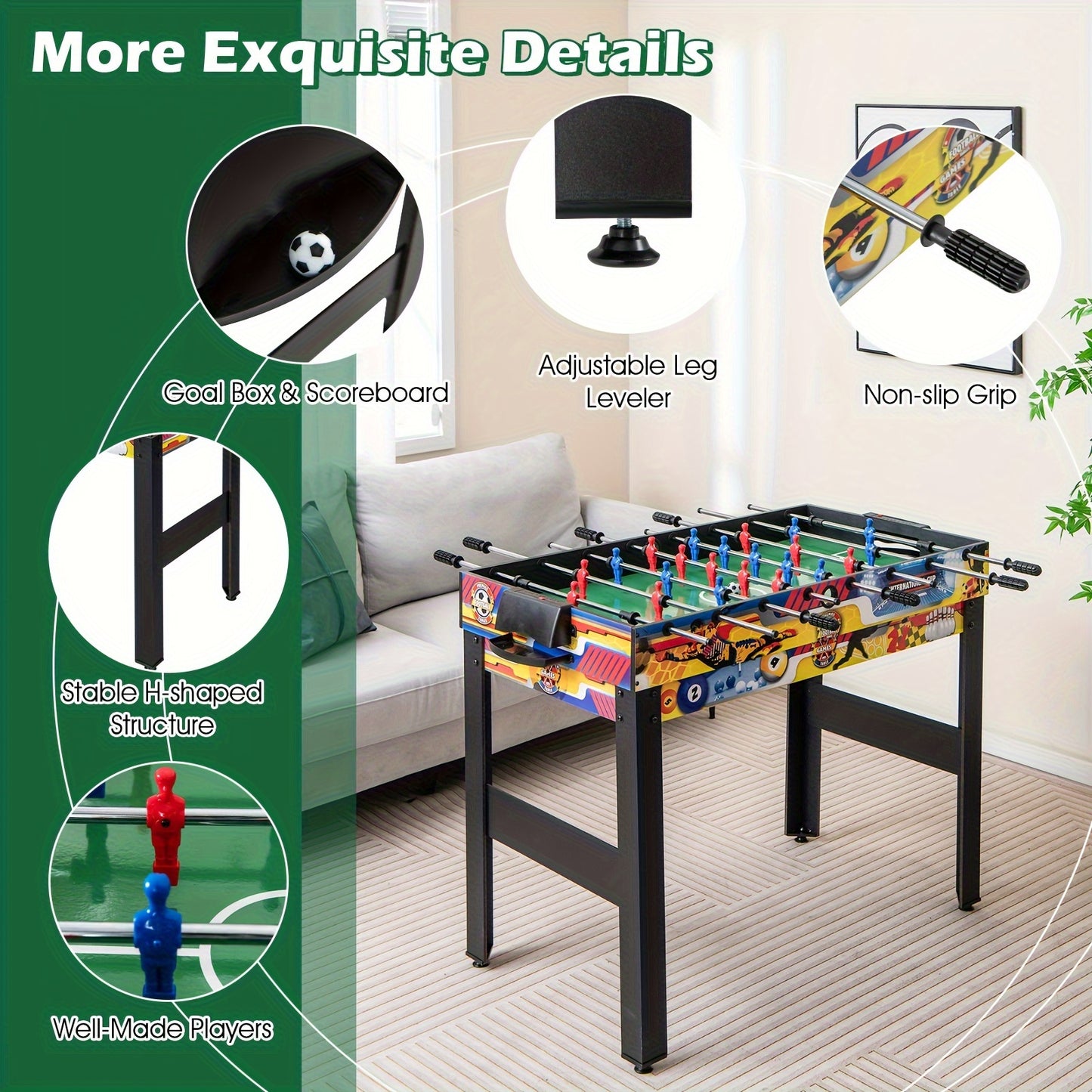 GameHub™ 12-in-1 Ultimate Table Set – Versatile Combo with Foosball, Air Hockey, Pool, Ping Pong & More