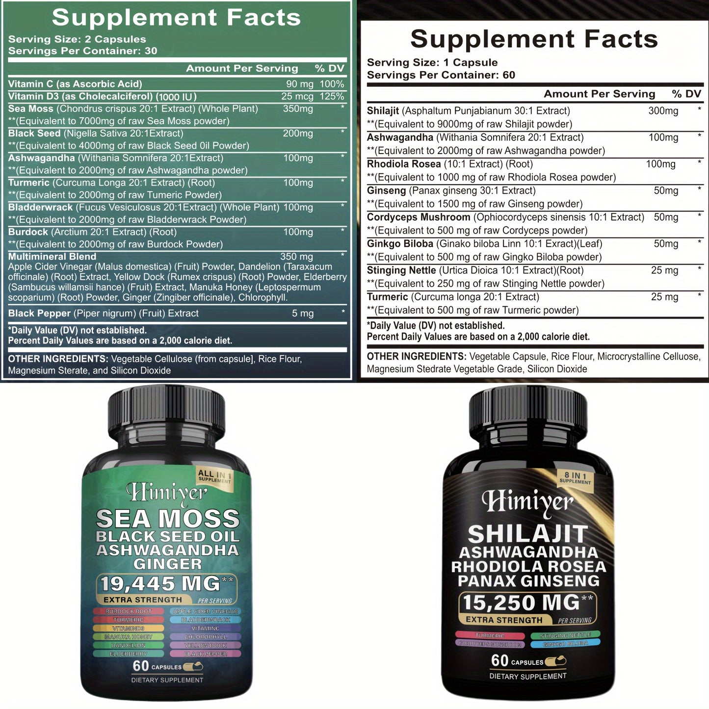 Sea Moss & Shilajit Supplement Bundle - boost your energy, enhance mental clarity, and promote overall well-being