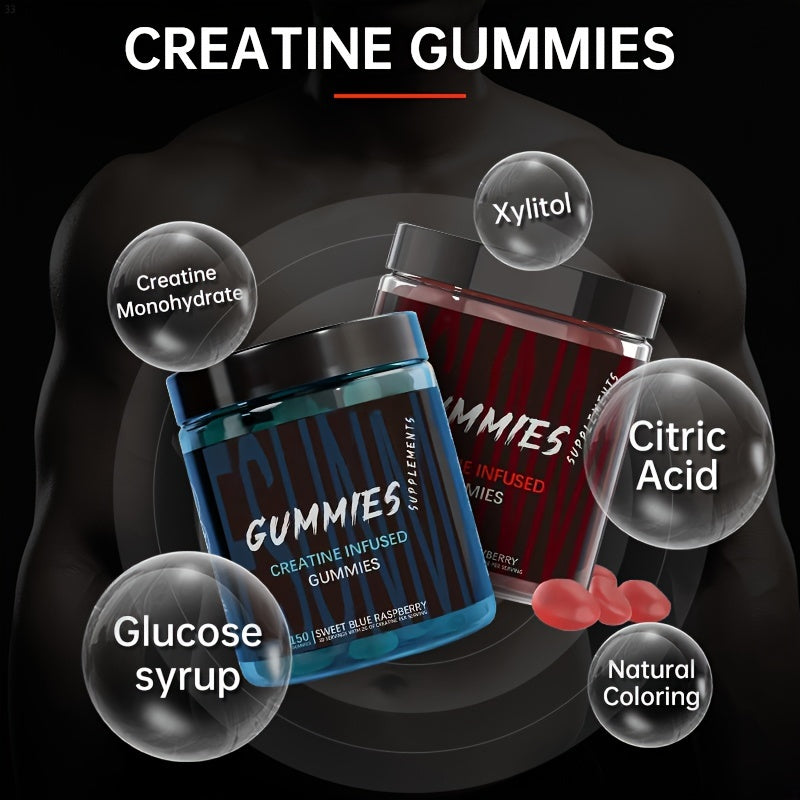 Creatine Power Gummies Supplements - Blueberry/Strawberry Flavour