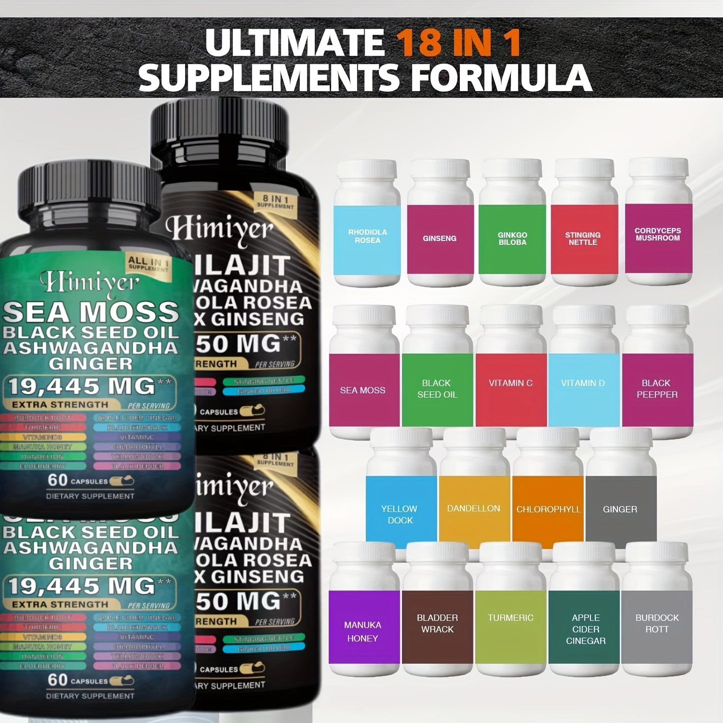 Sea Moss & Shilajit Supplement Bundle - boost your energy, enhance mental clarity, and promote overall well-being