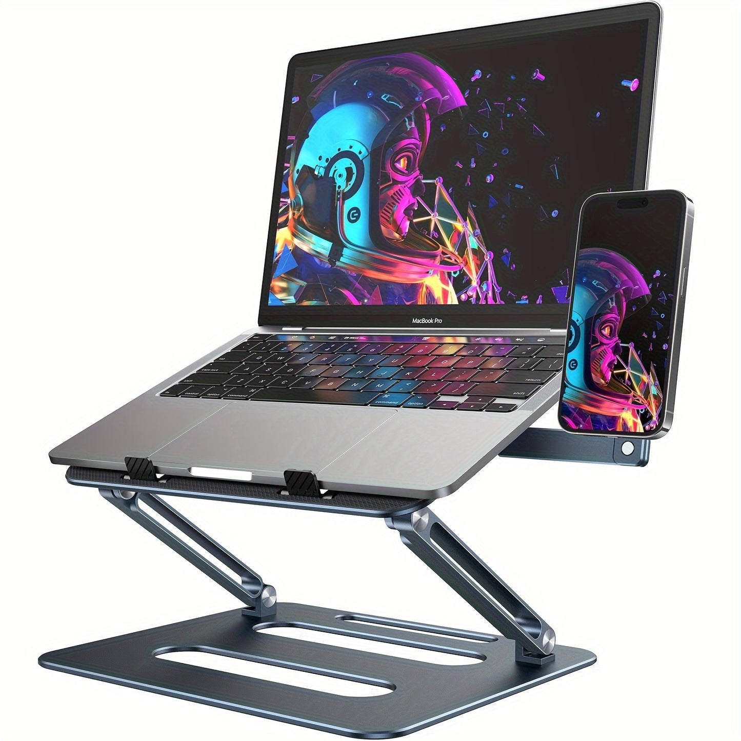 Ergonomic Laptop Stand With MagSafe Phone Mount