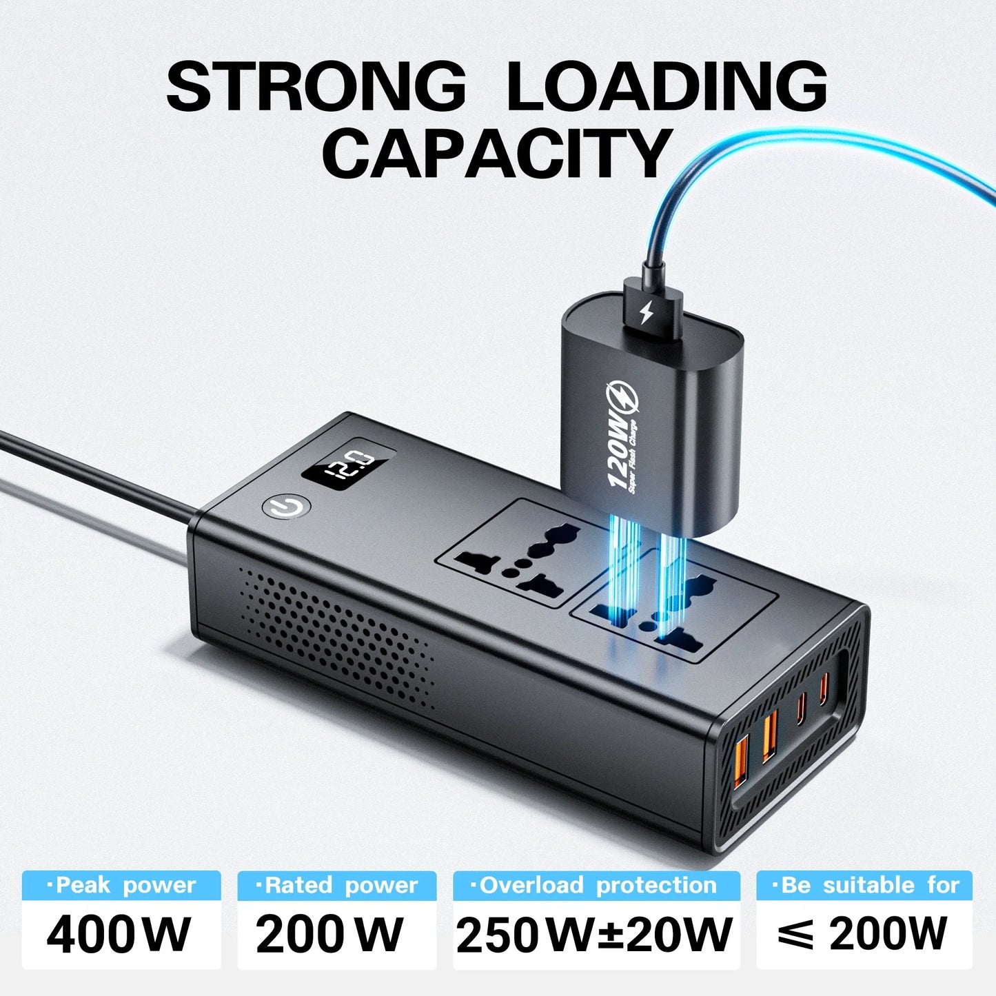 PowerPort Pro™ 12V to 110V/220V Converter