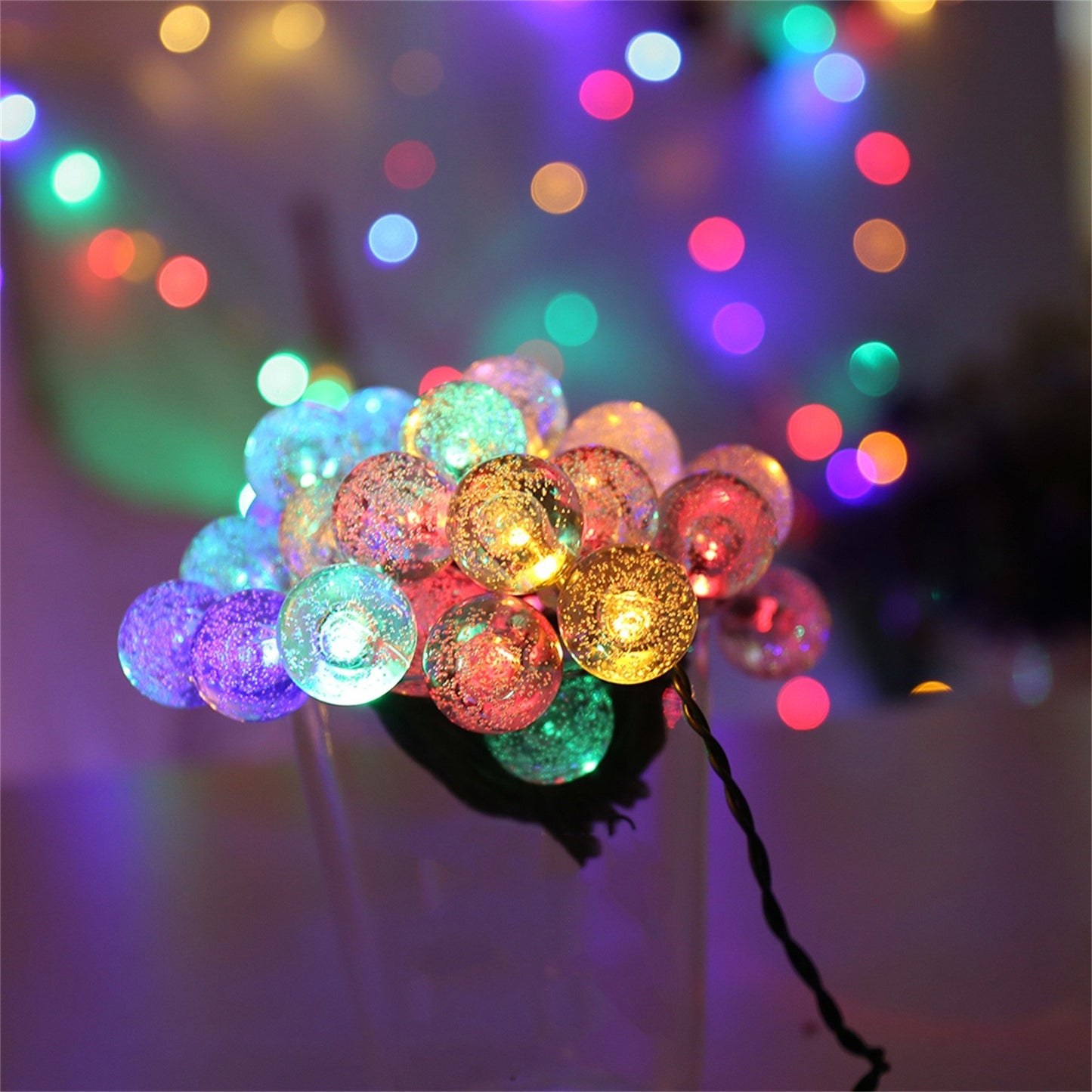 GlowDrop™ Solar Orb String Lights – Waterproof Bubble Ball Lights for Outdoor Patio, Garden & Holiday Parties