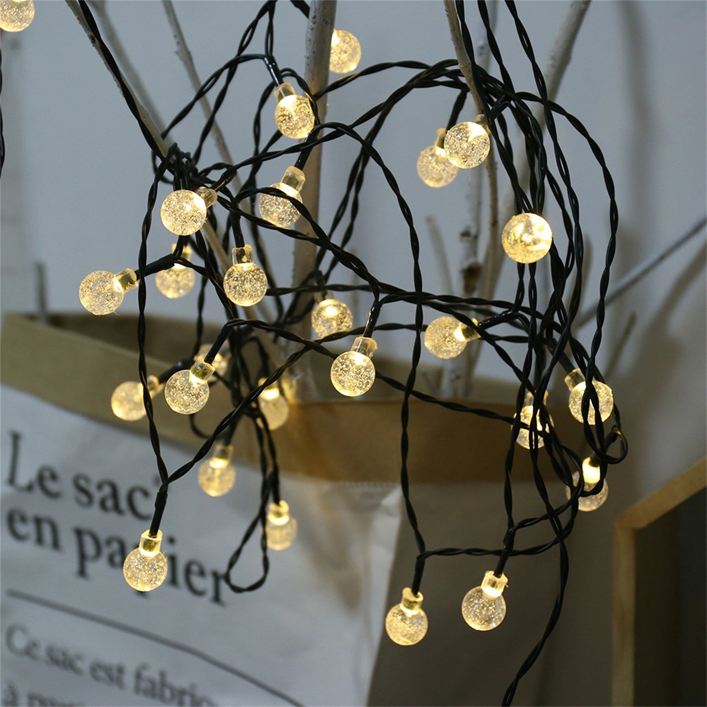 GlowDrop™ Solar Orb String Lights – Waterproof Bubble Ball Lights for Outdoor Patio, Garden & Holiday Parties