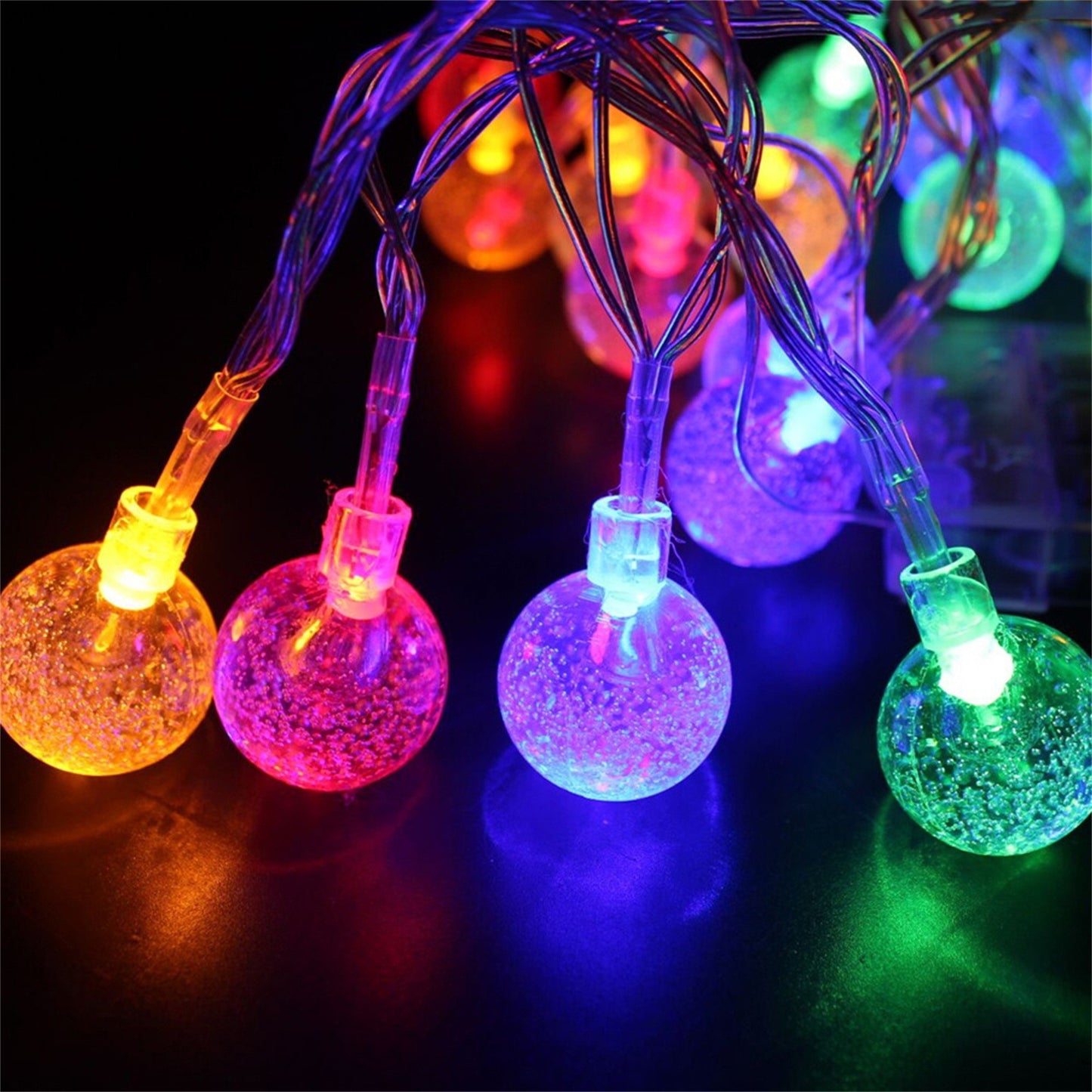 GlowDrop™ Solar Orb String Lights – Waterproof Bubble Ball Lights for Outdoor Patio, Garden & Holiday Parties