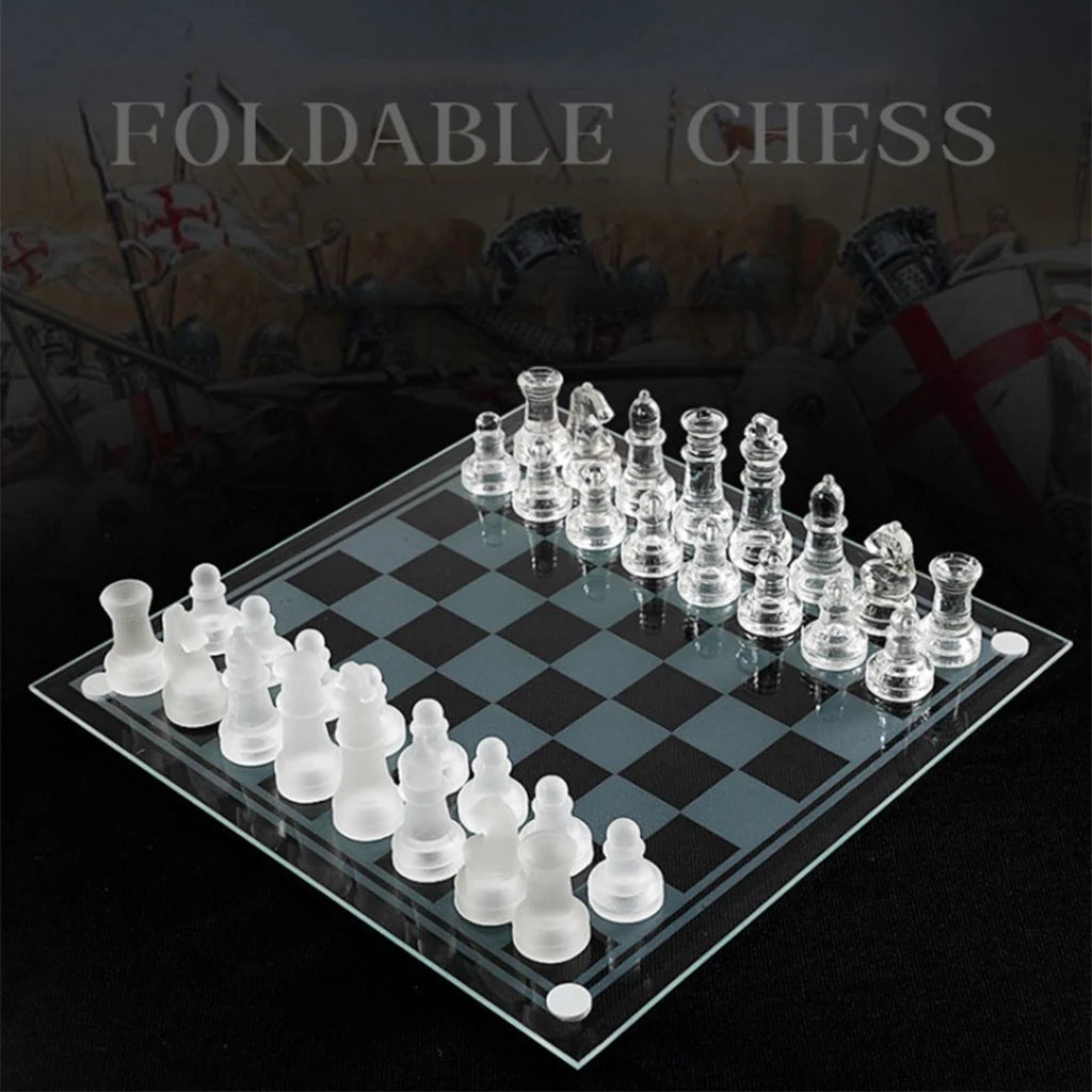CrystalMind™ High Quality Elegant Glass Chess Game Set