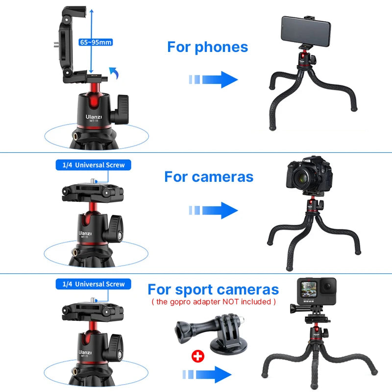 Flexible Octopus Tripod – Universal Camera & Smartphone Stand