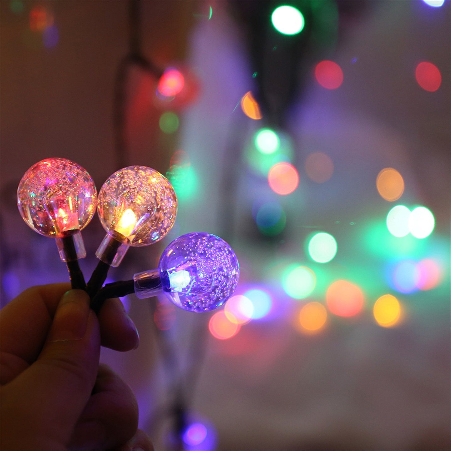 GlowDrop™ Solar Orb String Lights – Waterproof Bubble Ball Lights for Outdoor Patio, Garden & Holiday Parties