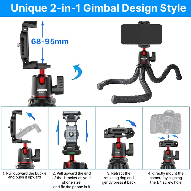 Flexible Octopus Tripod – Universal Camera & Smartphone Stand
