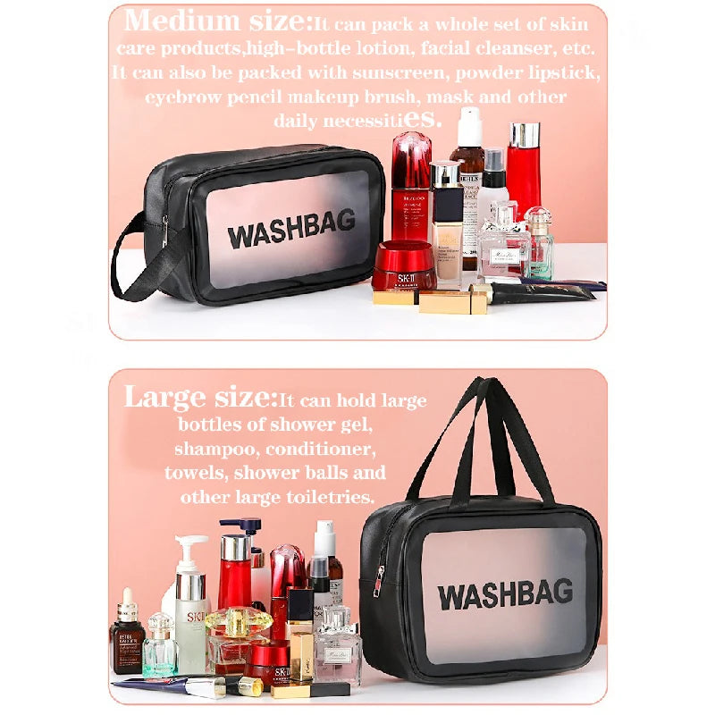 CrystalCarry™ Beauty Travel Case – Large Waterproof Clear Cosmetic Bag for Makeup & Toiletries