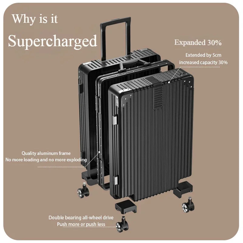 JetCrate™ Aluminum Travel Luggage - 20/22/24/26/28 Inch Trolley Luggage
