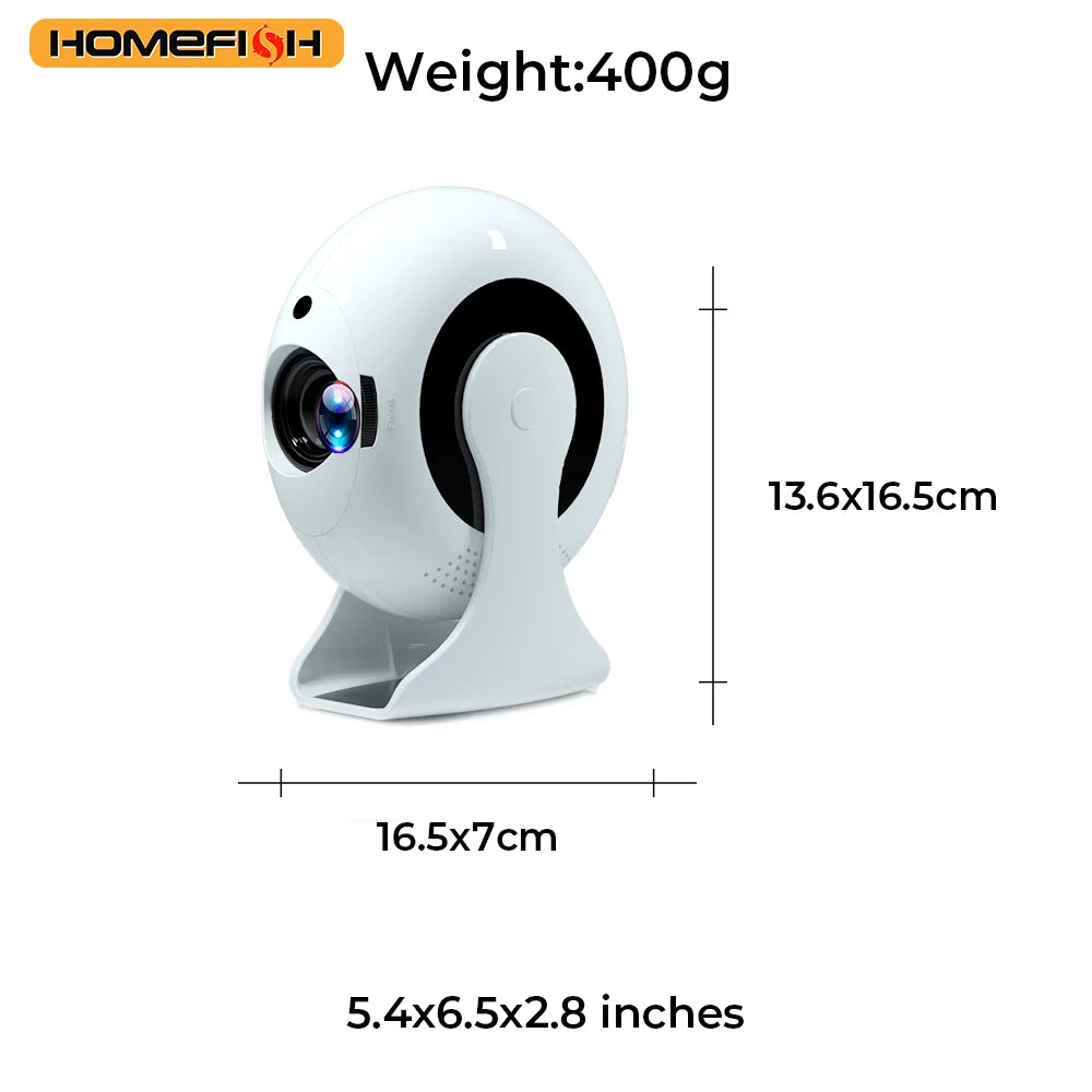 2025 Mini Android 4K Projector – 360° Rotating, WiFi 5G, BT 5.0