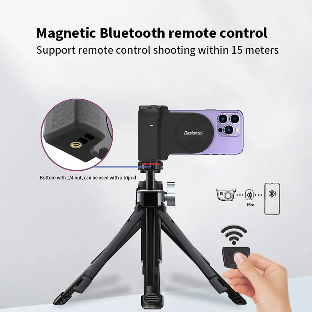 VlogPro Snap Handle – Magnetic Selfie Grip with Wireless Remote