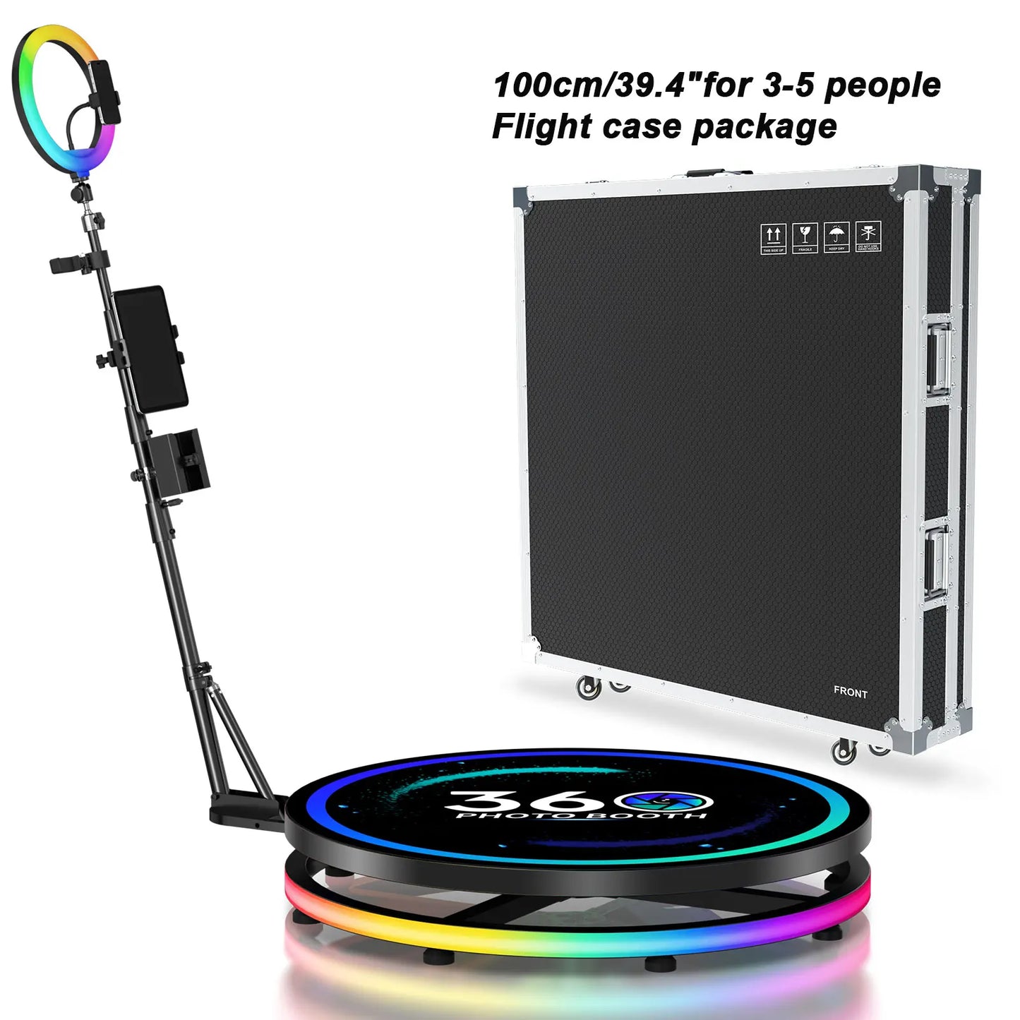 SpinStar™ 360 Photo Booth – APP & Remote Controlled Video Booth with RGB Ring Light for Events, Parties & Content Creation