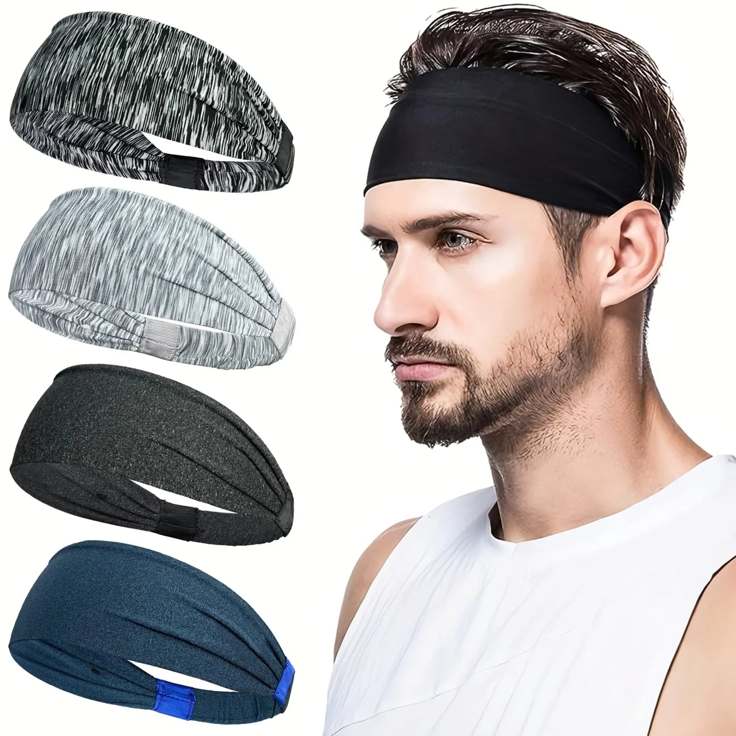 Unisex Sports Headbands – Soft Stretch Sweatbands for Gym, Running, Yoga & Outdoor Workouts