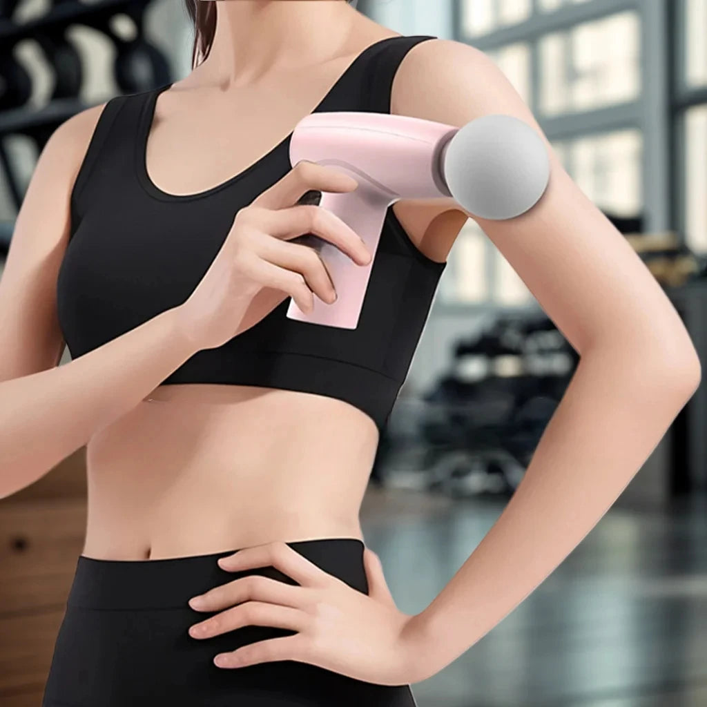 MiniPro Pink Massage Gun – Handheld Deep Tissue Therapy Gun for Muscle Relief & Fascia Massage