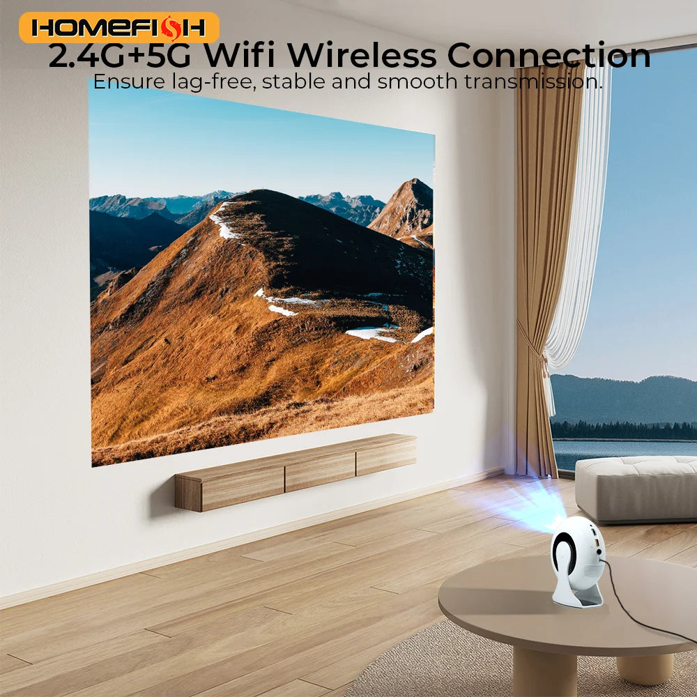 2025 Mini Android 4K Projector – 360° Rotating, WiFi 5G, BT 5.0
