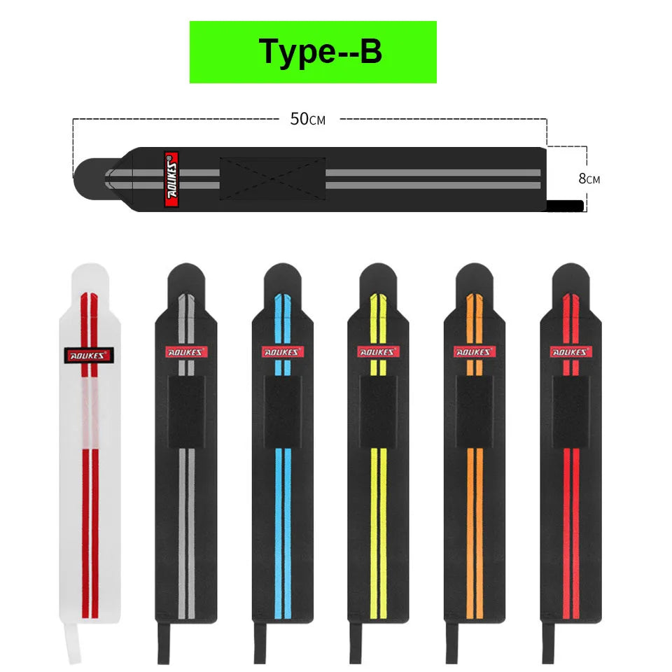 PowerLock Wrist Wraps by AOLIKES – Heavy-Duty Wrist Support with Thumb Loop for Lifting & Strength Training (1 Pair)