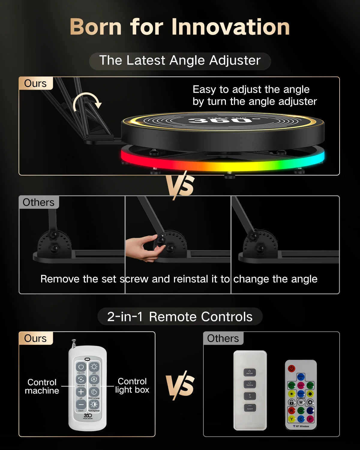 SpinStar™ 360 Photo Booth – APP & Remote Controlled Video Booth with RGB Ring Light for Events, Parties & Content Creation