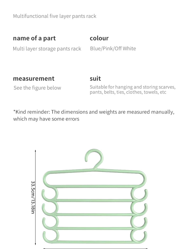 FoldLess™ Clothes Hanger Set - Multifunctional Household Space Saving - 5 Layers