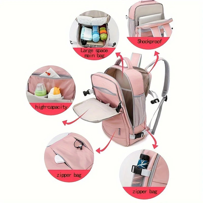 LuxeLink™ Travel Backpack – Waterproof Anti-Theft Daypack with USB Charging & Luggage Strap