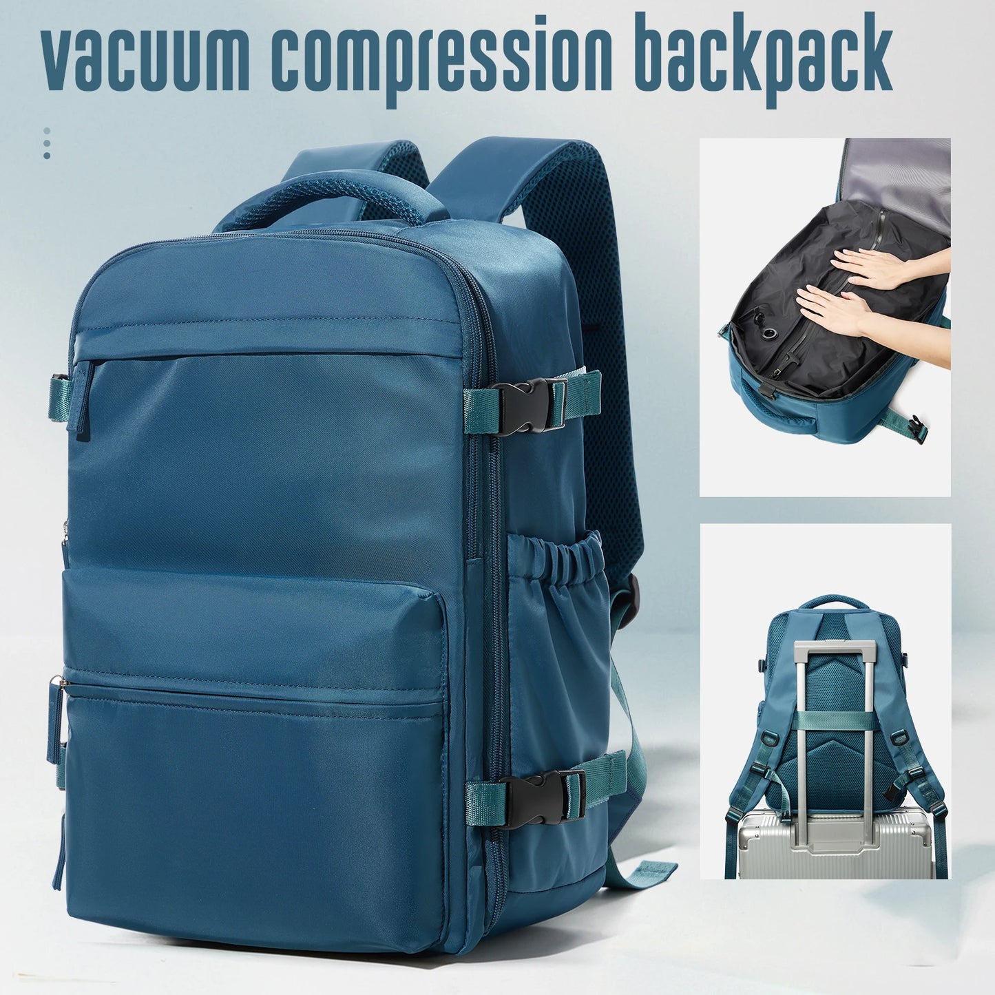 AirPack™ 30L Compression Travel Backpack – Sleek Business & Outdoor Laptop Carry with Expandable Vacuum Storage